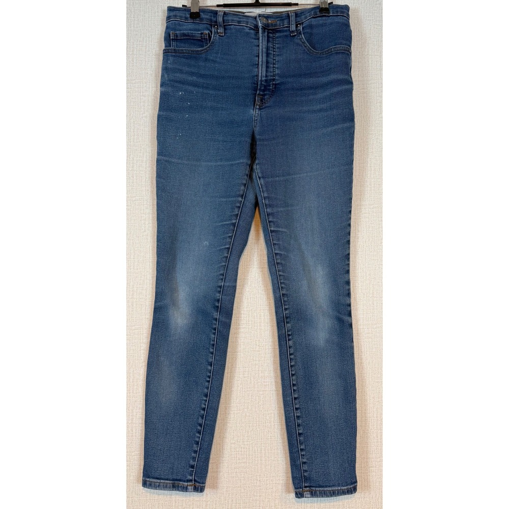 Everlane Womens High Rise Skinny Jeans Medium Wash Blue Stretch Denim 30 Regular